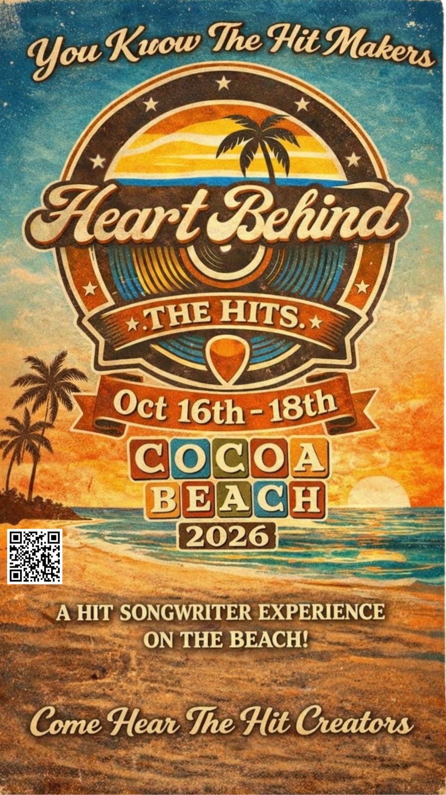 Heart Behind the Hits main event poster, October 16–18, 2026, Cocoa Beach