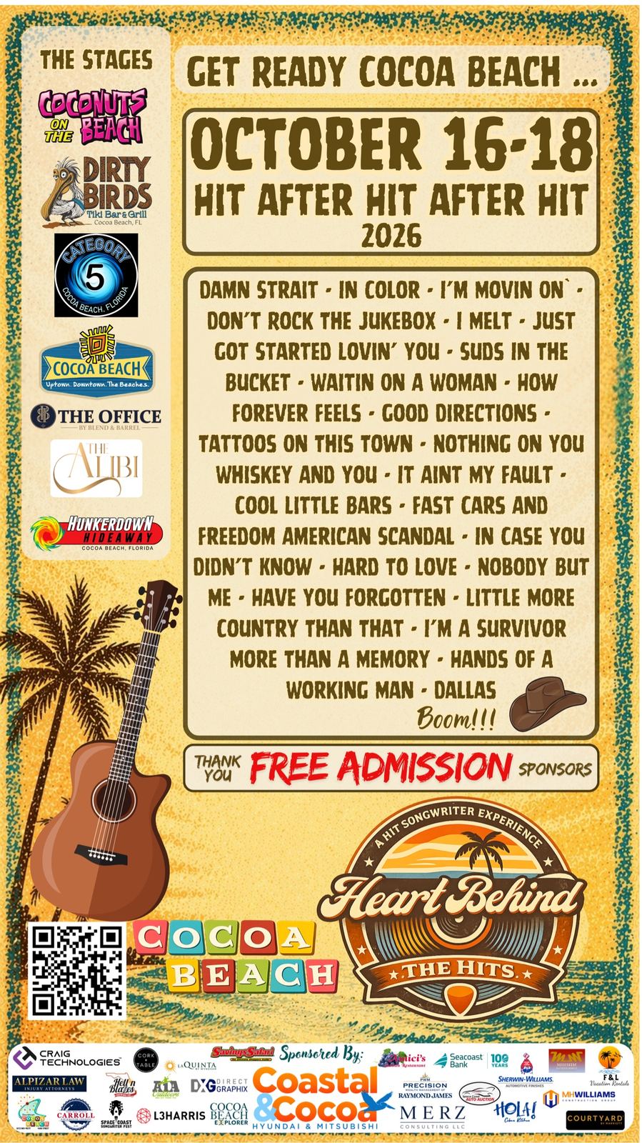 Heart Behind the Hits stages and sponsors poster